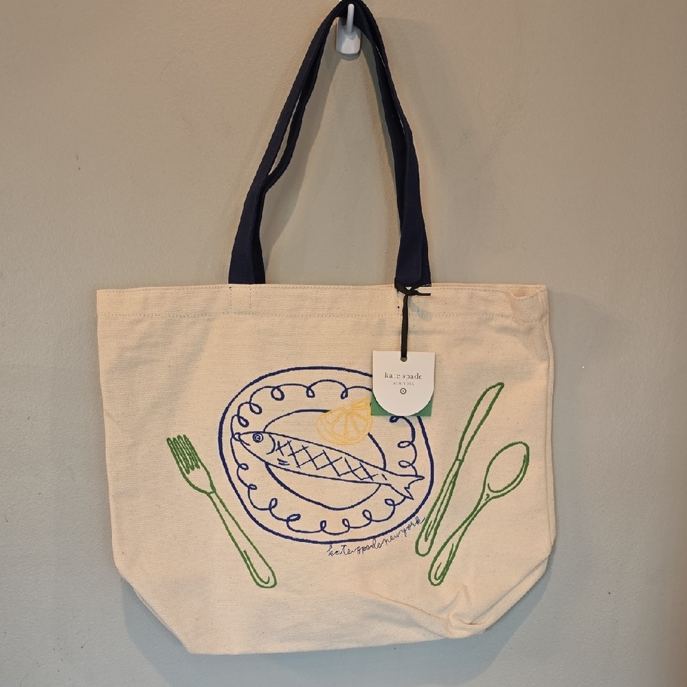 Kate Spade Cream and Navy Tote Bag - Picture 1 of 6